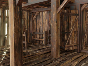 Old wooden shed 3D Model