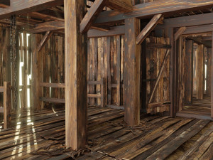 Old wooden shed 3D Model