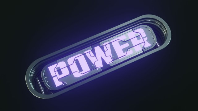 Transforming signboard POWER animation 3D Model .c4d .max .obj .3ds .fbx .stl .blend 