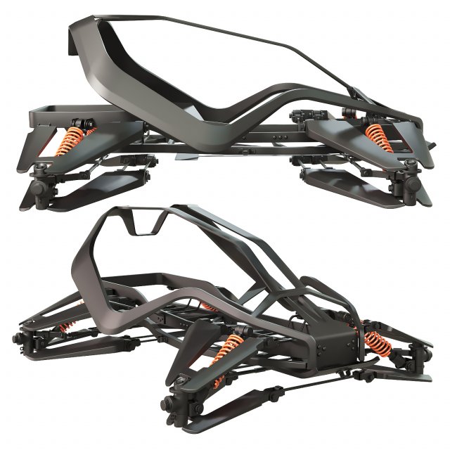Buggy Frame 3D Модель .c4d .max .obj .3ds .fbx .stl .blend 