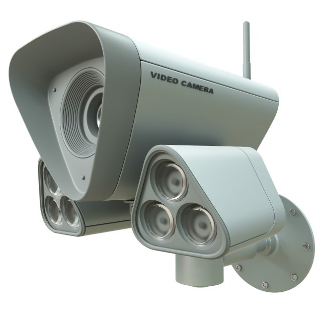 Security camera 3D Model .c4d .max .obj .3ds .fbx .lwo .lw .lws