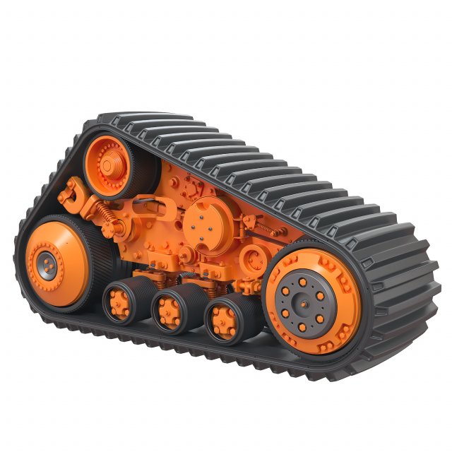 Caterpillar for tractor 3D Model .c4d .max .obj .3ds .fbx .lwo .lw .lws