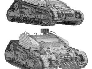 Tractor on tracks 3D-Modell