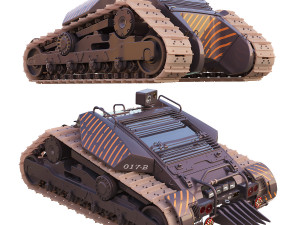 Tractor on tracks 3D-Modell