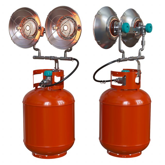 Gas heater 3D Model .c4d .max .obj .3ds .fbx .stl .blend 