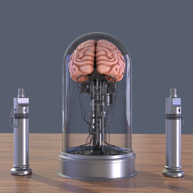 Brain in a jar Modèle 3D .c4d .max .obj .3ds .fbx .stl .blend 