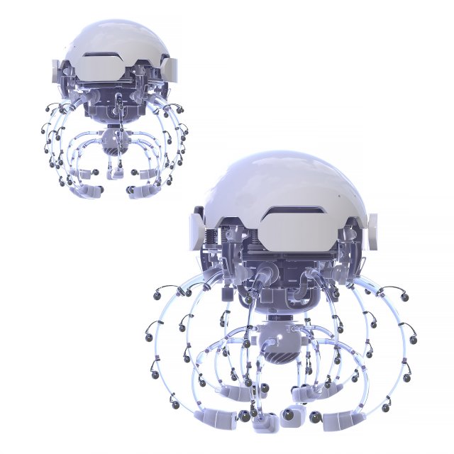 Jellyfish robot Model 3D .c4d .max .obj .3ds .fbx .stl .blend 