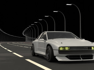 Car and road 3Dモデル