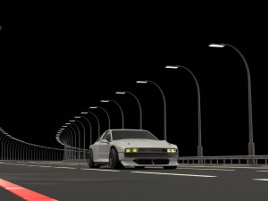 Car and road 3Dモデル