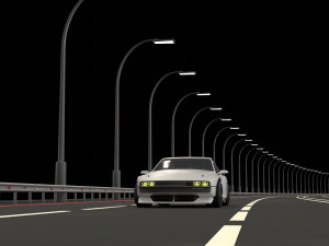 Car and road 3Dモデル
