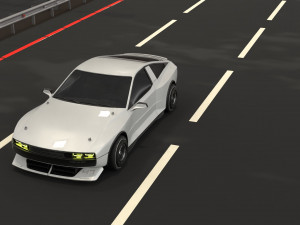 Car and road 3Dモデル