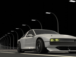 Car and road 3Dモデル