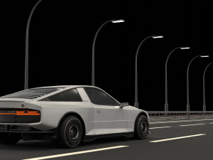 Car and road 3Dモデル
