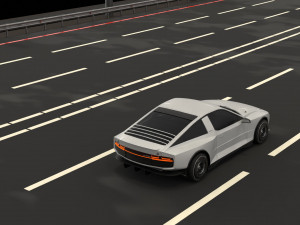 Car and road 3Dモデル