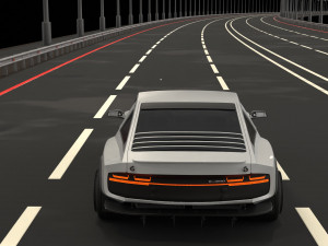 Car and road 3Dモデル
