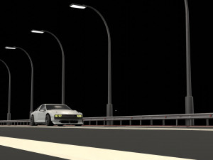 Car and road 3Dモデル