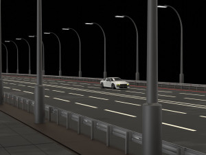 Car and road 3Dモデル