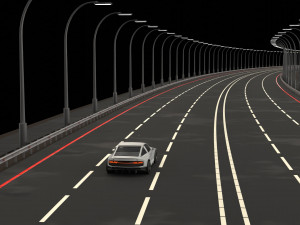 Car and road 3Dモデル