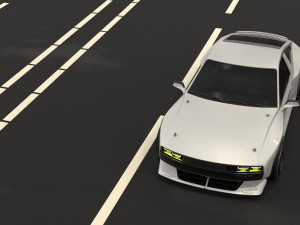 Car and road 3Dモデル