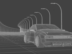 Car and road 3Dモデル