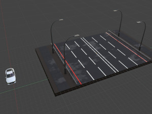 Car and road 3Dモデル