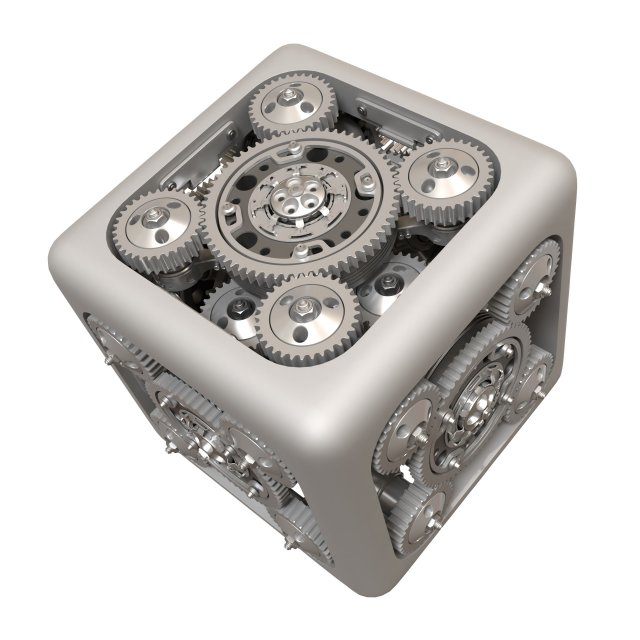 Cube Mechanism 3D Модель .c4d .max .obj .3ds .fbx .stl .blend 