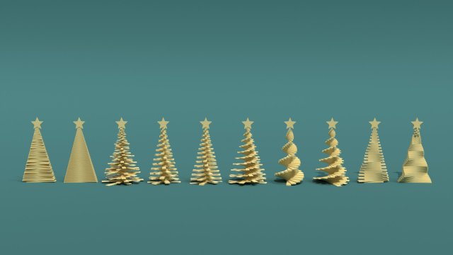 Christmas trees 3D 模型 .c4d .max .obj .3ds .fbx .stl .blend 
