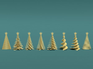 Christmas trees 3D Model