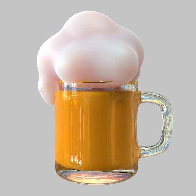 Beer in a mug Modello 3D .c4d .max .obj .3ds .fbx .stl .blend 