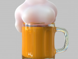 Beer in a mug 3D Model