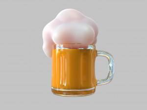 Beer in a mug Modello 3D