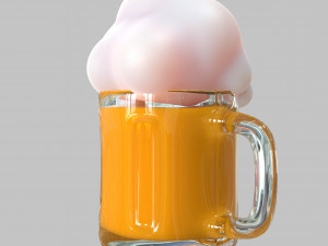 Beer in a mug Modello 3D