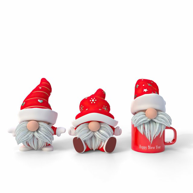 Christmas Gnomes Modèle 3D .c4d .max .obj .3ds .fbx .stl .blend 