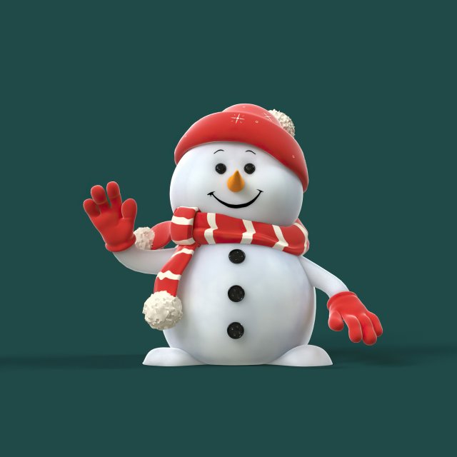 Snowman 3D Model .c4d .max .obj .3ds .fbx .stl .blend 