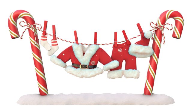 Santa Claus Laundry 3D Model .c4d .max .obj .3ds .fbx .stl .blend 