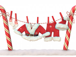 Santa Claus Laundry 3D Model