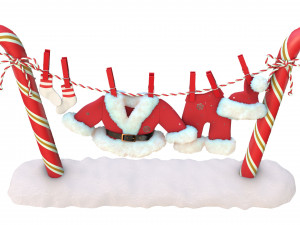 Santa Claus Laundry 3D Model