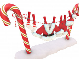 Santa Claus Laundry 3D Model