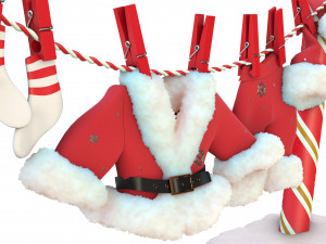 Santa Claus Laundry 3D Model