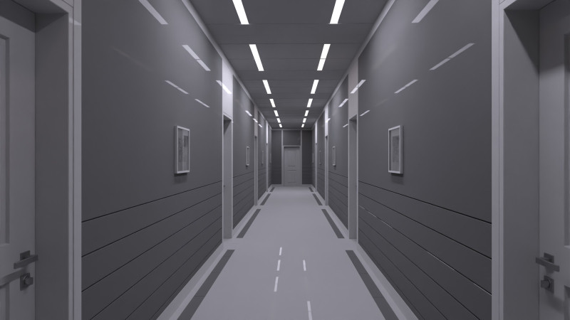 Corridor is white 3D Model .c4d .max .obj .3ds .fbx .stl .blend 