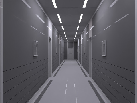 Corridor is white 3D मॉडल