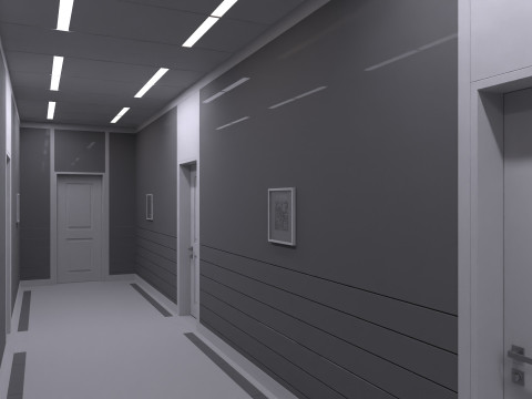 Corridor is white 3D Model