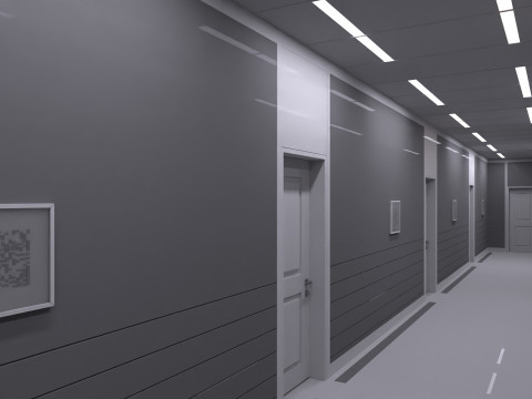 Corridor is white 3D Model