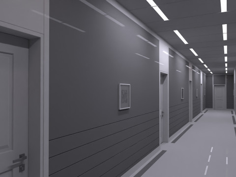 Corridor is white 3D Model
