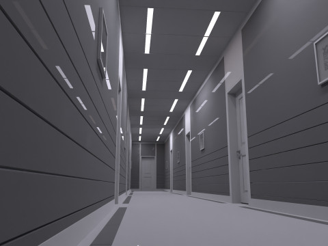 Corridor is white 3D Model