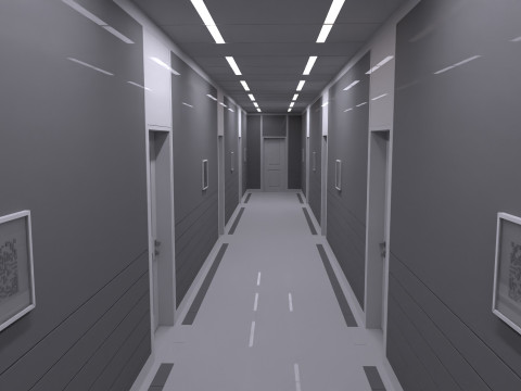 Corridor is white 3D Model