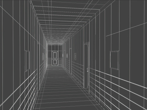 Corridor is white 3D Model