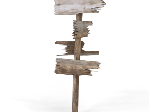 Wooden post Model 3D