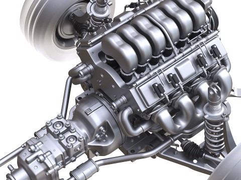Car suspension Modelo 3D