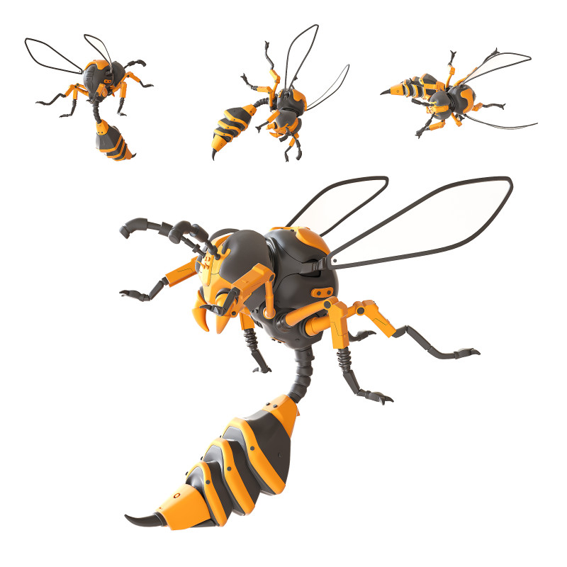 Wasp Robot 3D Model .c4d .max .obj .3ds .fbx .stl .blend 